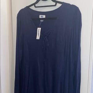 Long sleeves lined swing dress lightweight